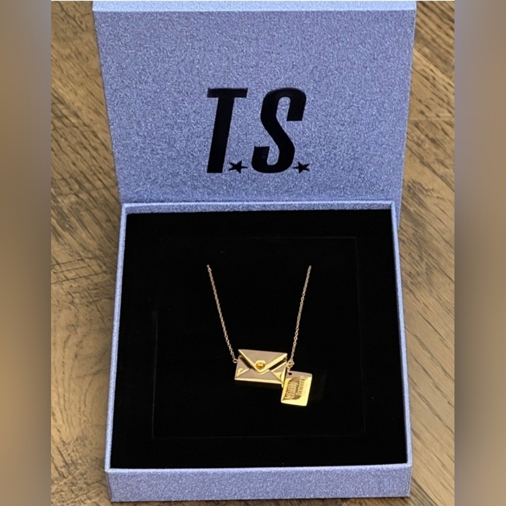 Taylor Swift Gold Envelope Necklace